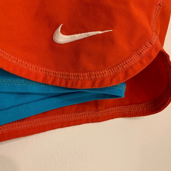 NIKE Dri-fit shorts. Red with blue built in spandex. Size M. - Picture 3 of 6
